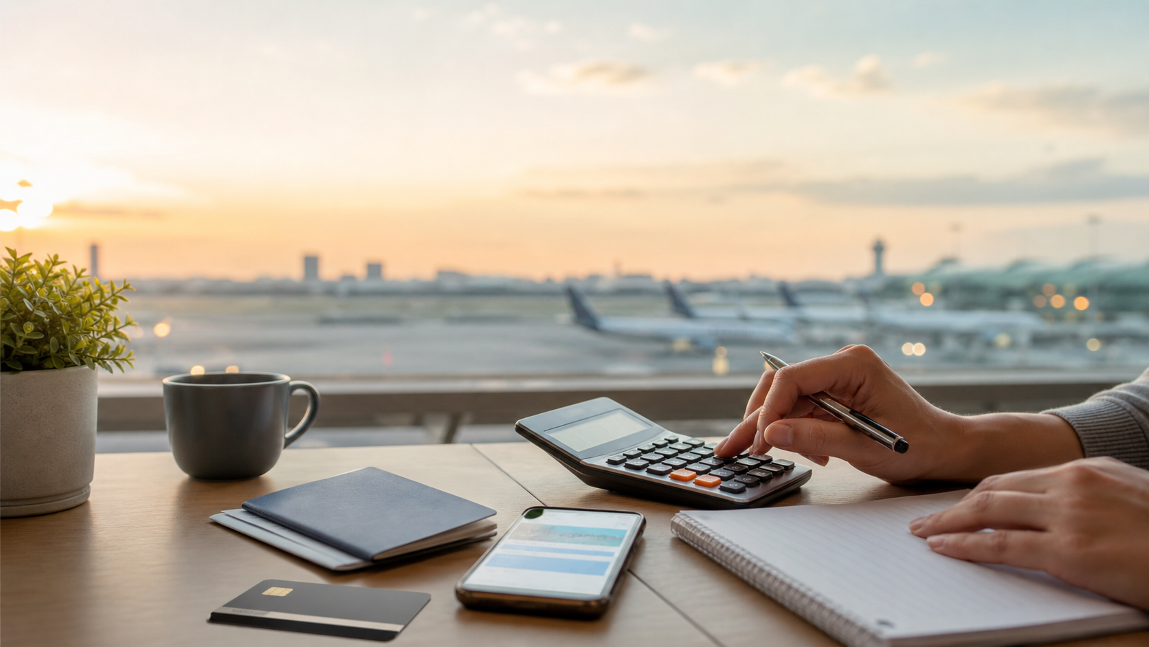 エミレーツ航空のインド向け航空券分割払いを示す旅行予算計画のイメージ