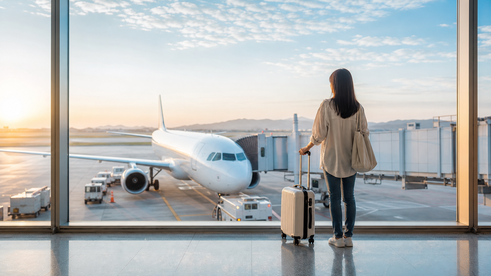 ジェットスターのセールをイメージした空港の旅行者
