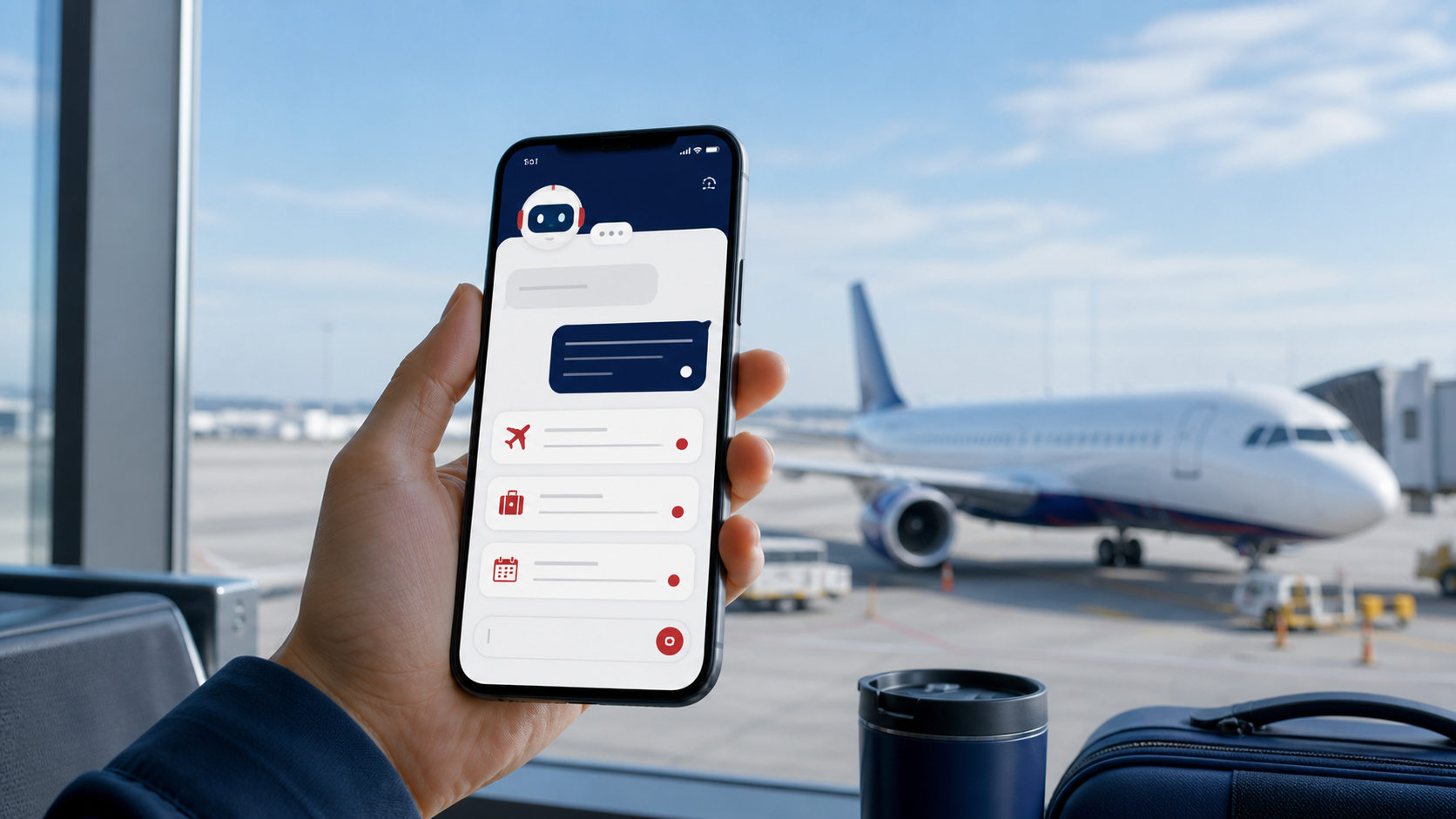 航空会社アプリのAIコンシェルジュと旅程管理をイメージしたアイキャッチ