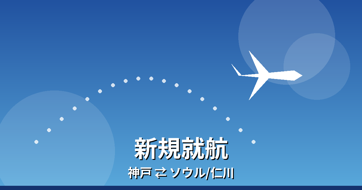 神戸〜ソウル/仁川 新規就航のイメージ（空と飛行機）