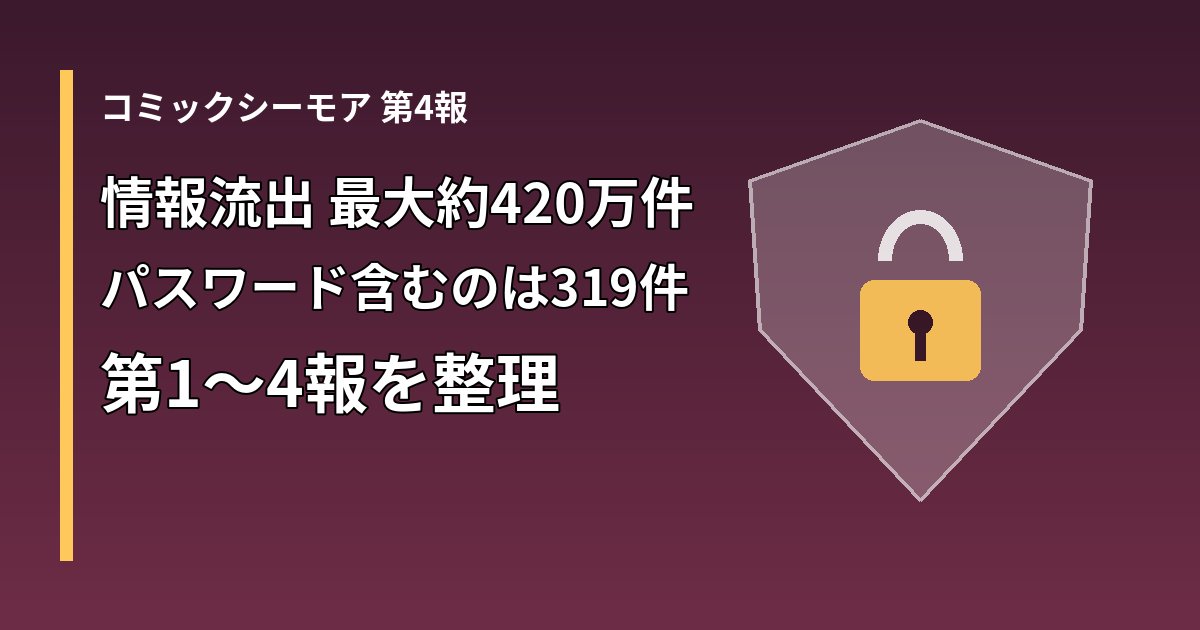 コミックシーモア不正アクセス第4報、情報流出は最大約420万件