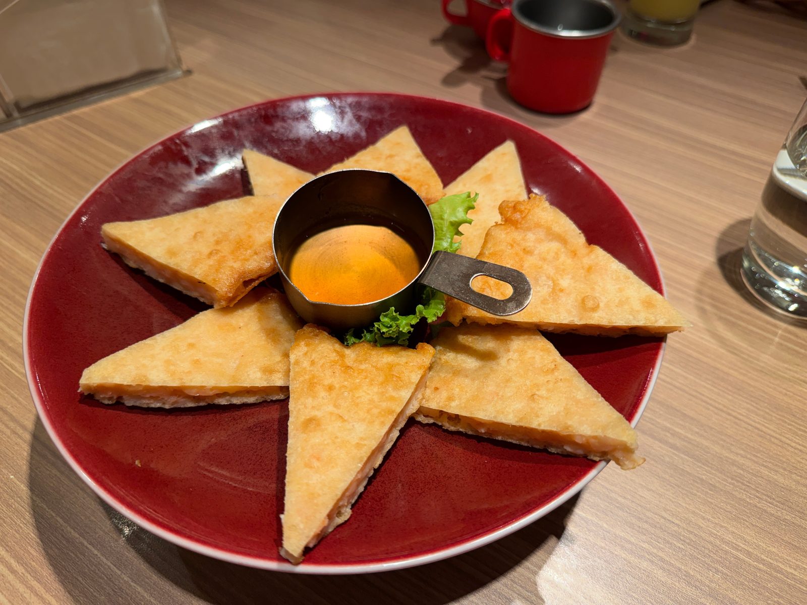 瓦城の月亮蝦餅（ムーンシュリンプケーキ）と甘酸っぱいつけだれ
